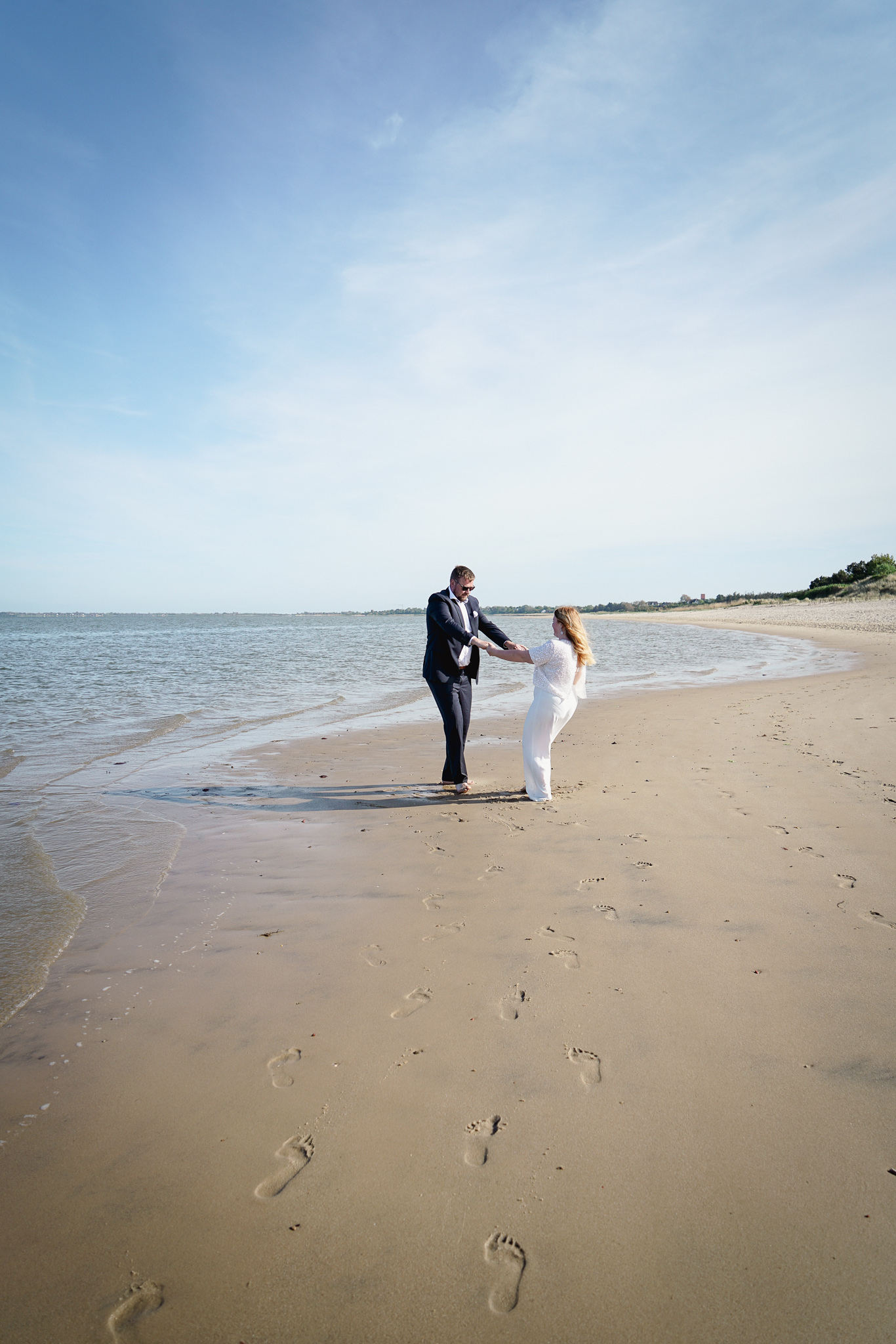 Couple in the water wedding photo Swiss wedding photographer